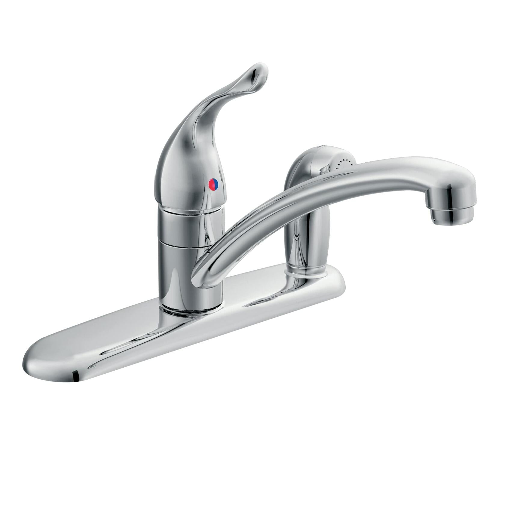 MOEN Chateau 7434 Single-Handle Standard Kitchen Faucet with Side Sprayer on Deck in Chrome