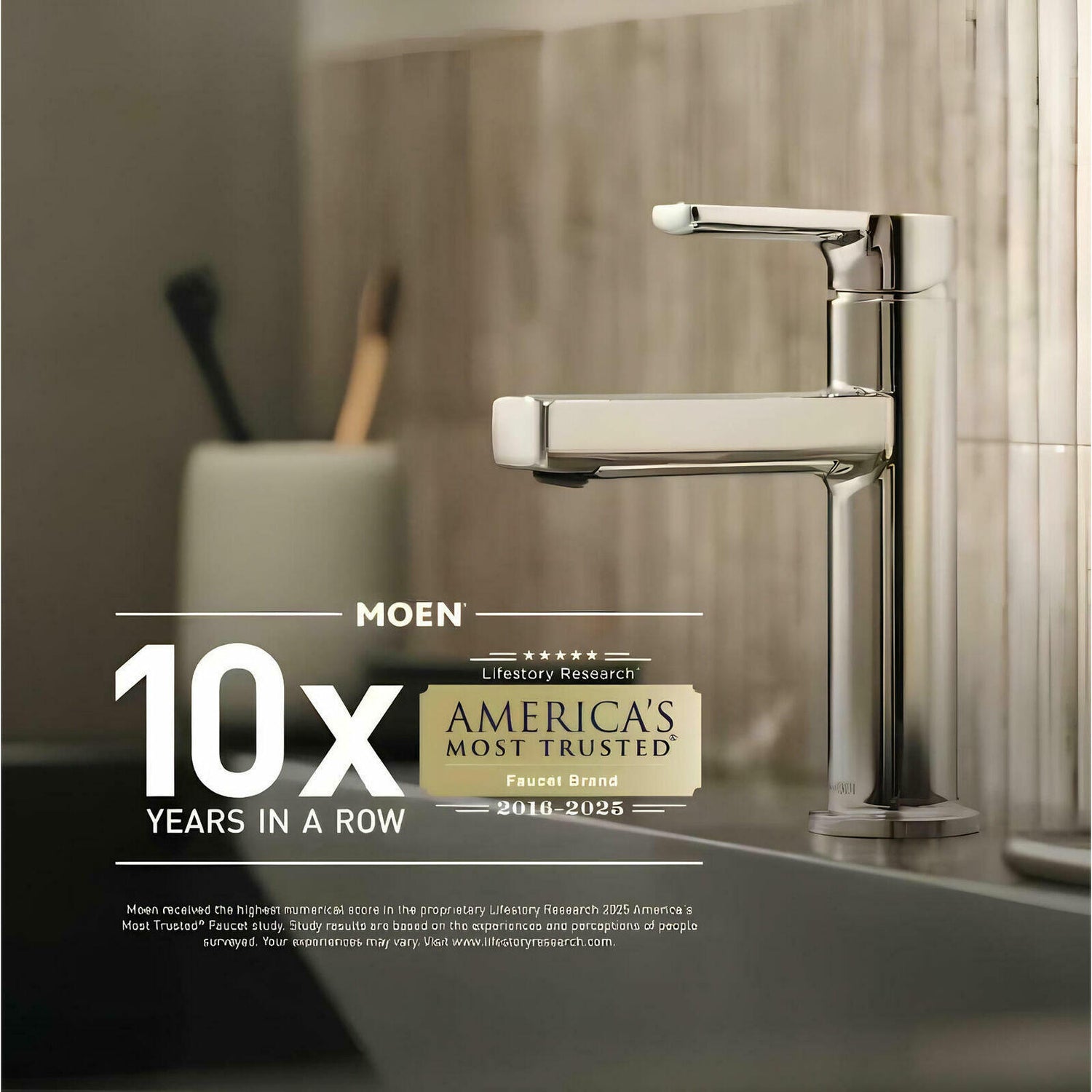 MOEN Banbury 84945 Single Handle Single Hole Bathroom Faucet in Chrome