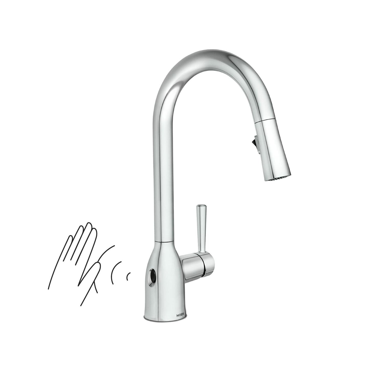 MOEN Adler 87233EWC Touchless Single-Handle Pull-Down Sprayer Kitchen Faucet with MotionSense Wave and Power Clean in Polished Chrome