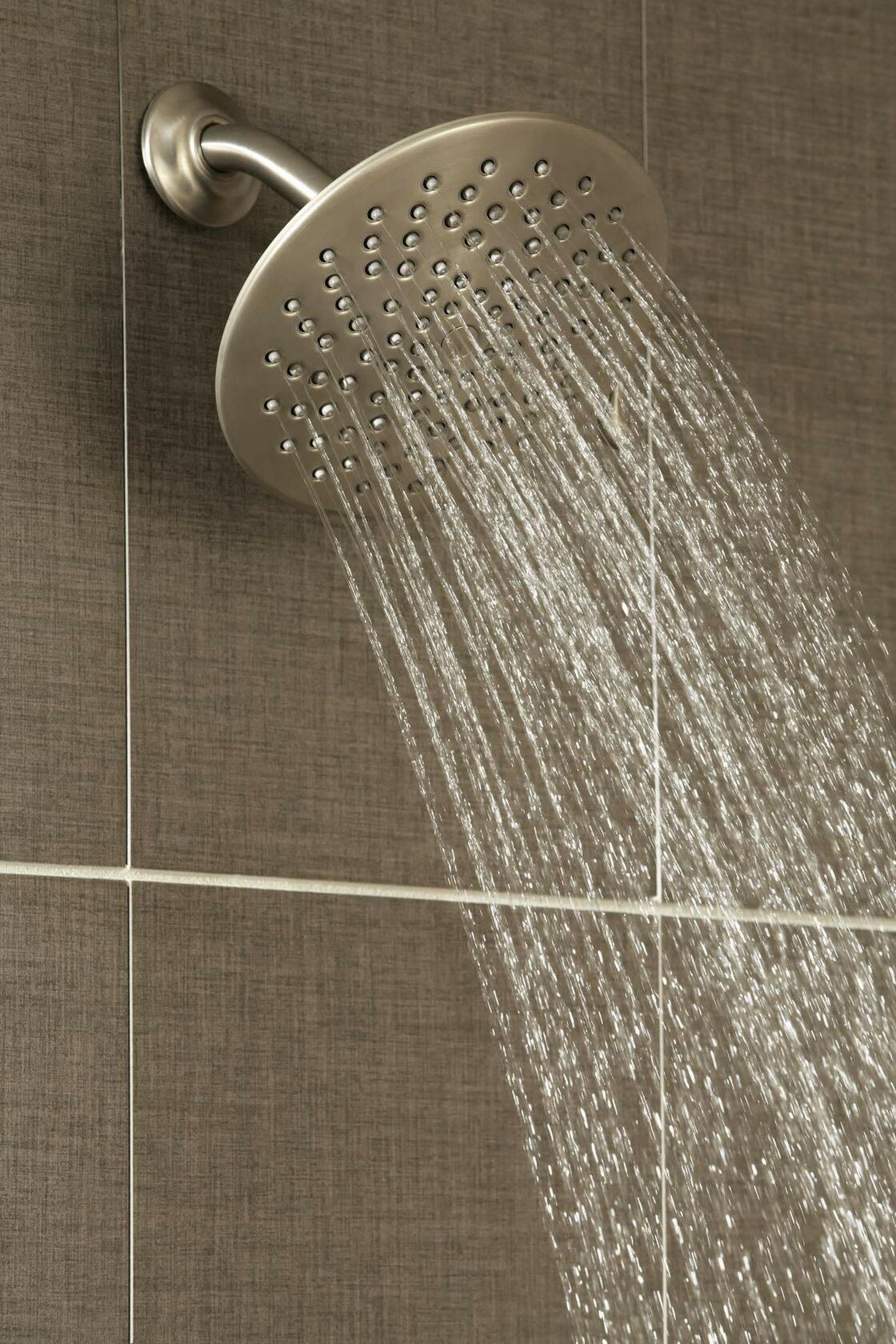 MOEN Velocity S6320EPBG Two Spray Patterns 8 in. Wall Mount Fixed Shower Head in Brushed Gold