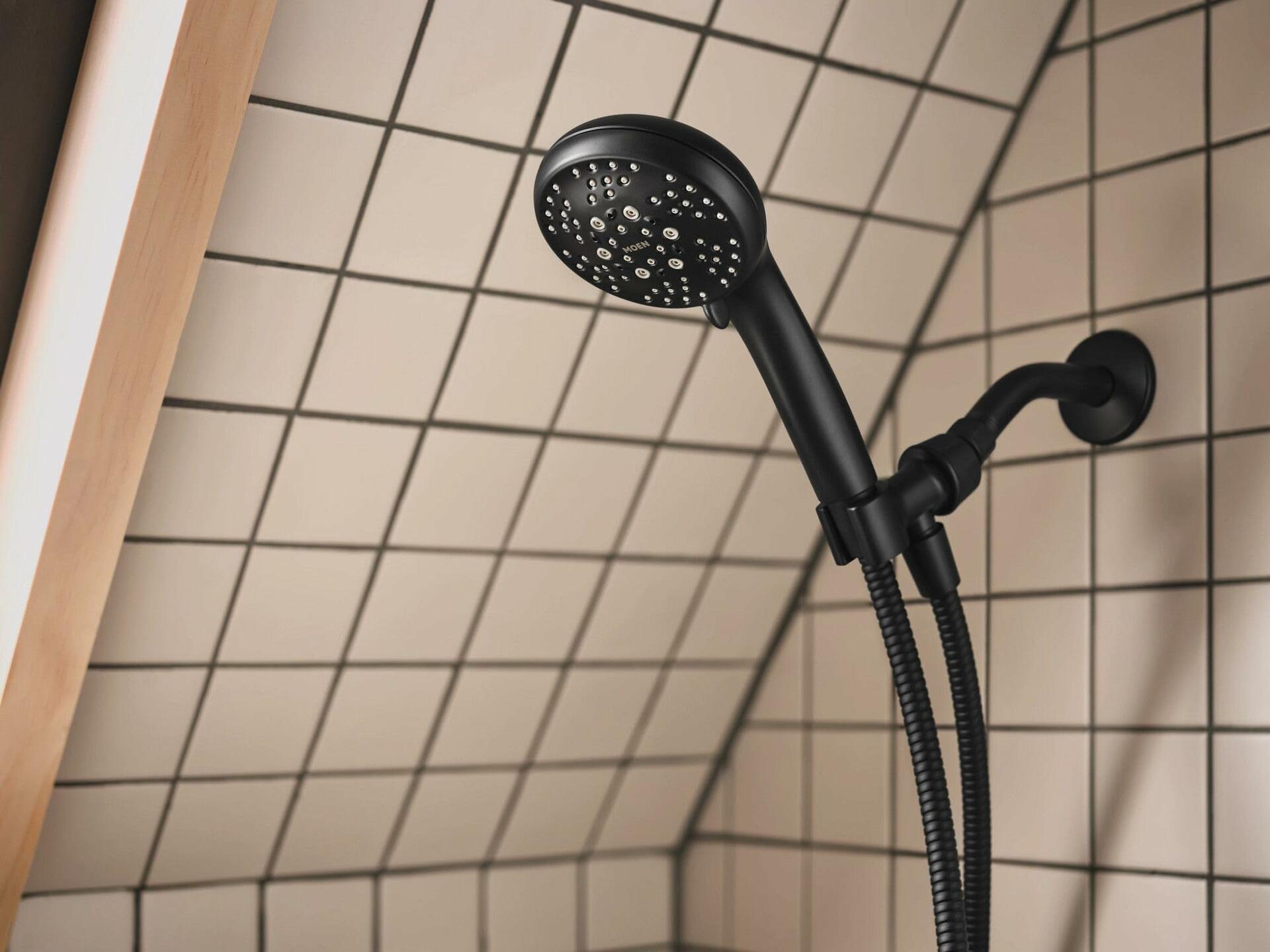 MOEN Beric 82775BL Single Handle 5-Spray Tub and Shower Faucet 1.75 GPM in. Matte Black (Valve Included)