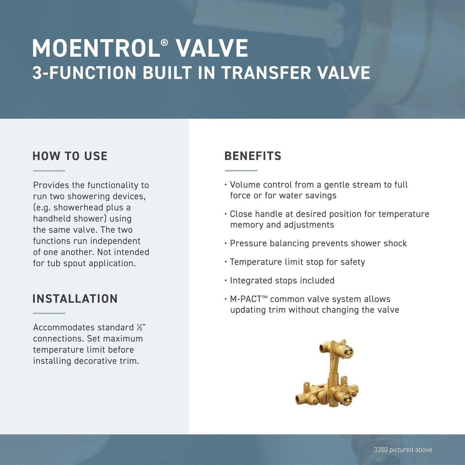MOEN Kingsley T4111BN Two Handle Moentrol Valve Trim Kit in Brushed Nickel (Valve Not Included)