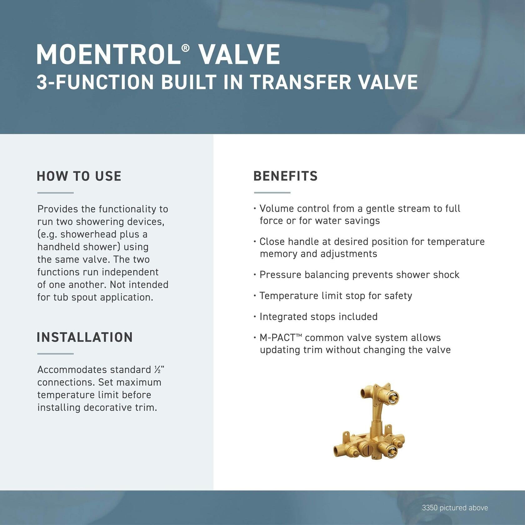 MOEN Kingsley T4111BN Two Handle Moentrol Valve Trim Kit in Brushed Nickel (Valve Not Included)