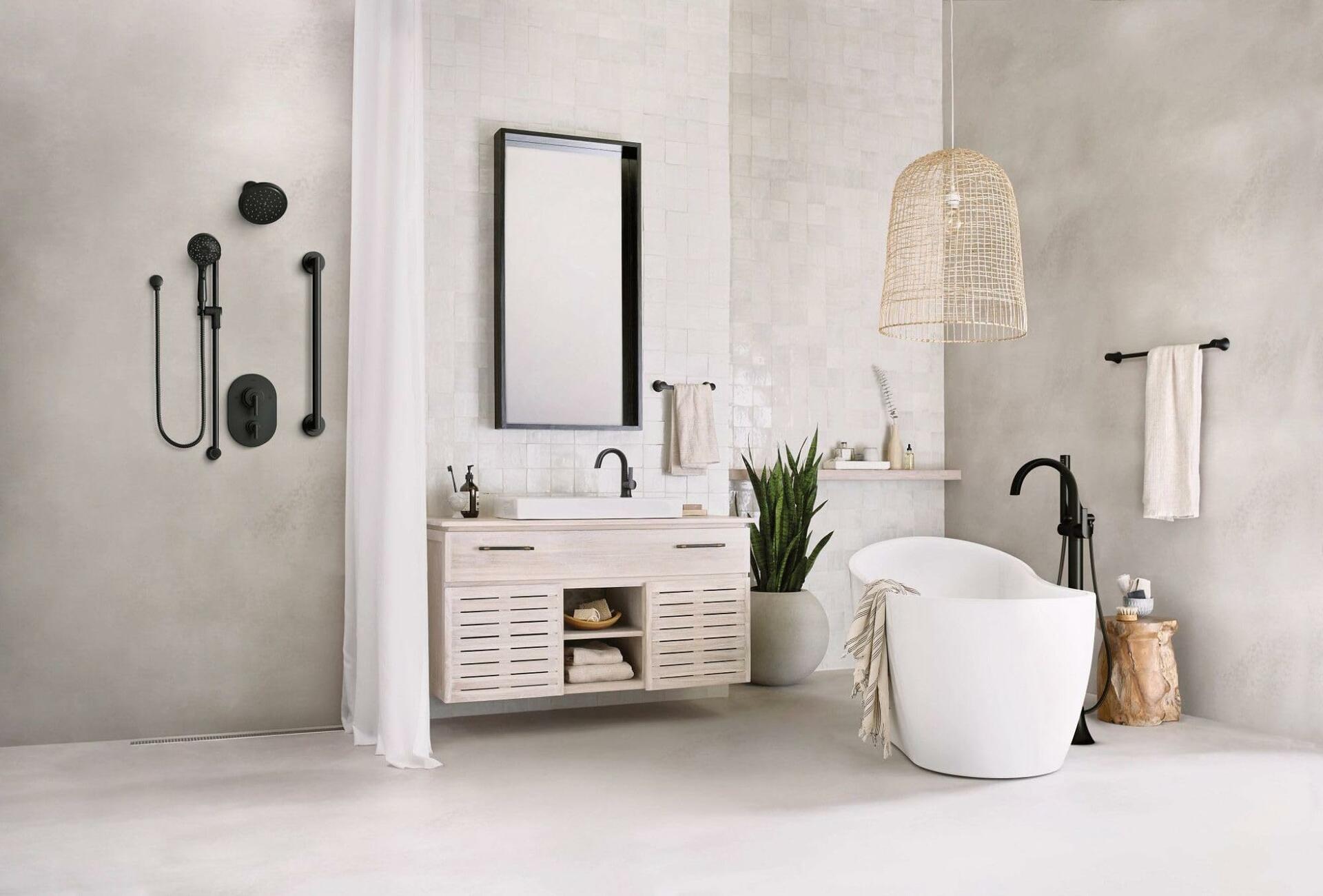 MOEN Fina S176BL Rainshower Shower Head with Immersion Technology in Matte Black
