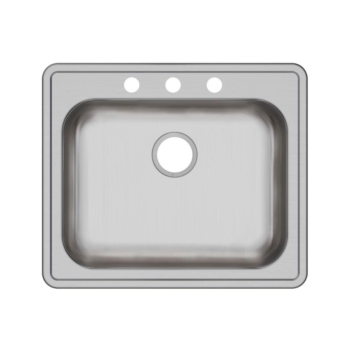 Elkay GE12521 Dayton 25" Drop In Single Basin Kitchen Sink in Stainless Steel