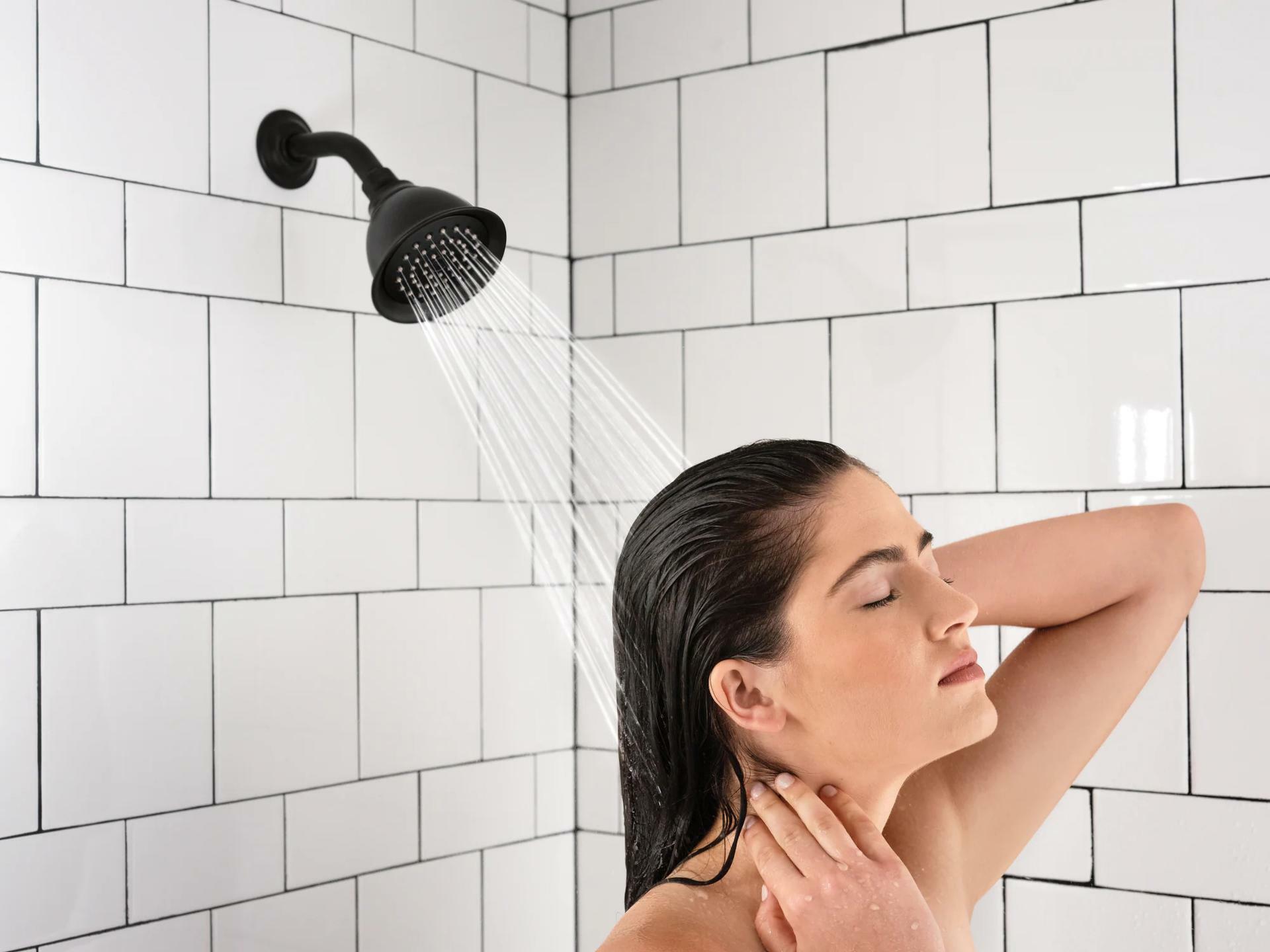 MOEN Caldwell 82495EPBL Single Handle Posi-Temp Pressure Balanced Shower Trim in Matte Black (Valve Included)