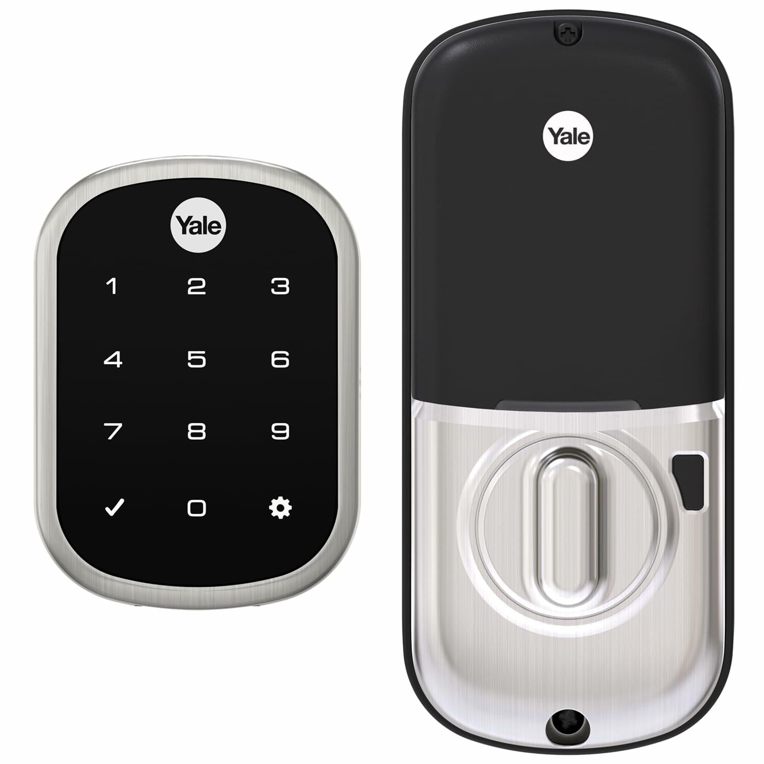 Yale Security Deadbolt Lock, Satin Nickel Keyless Non-Connected Entry Door Lock with Digital Keypad Touchscreen for Code Entry, YRD652-ZW3-619
