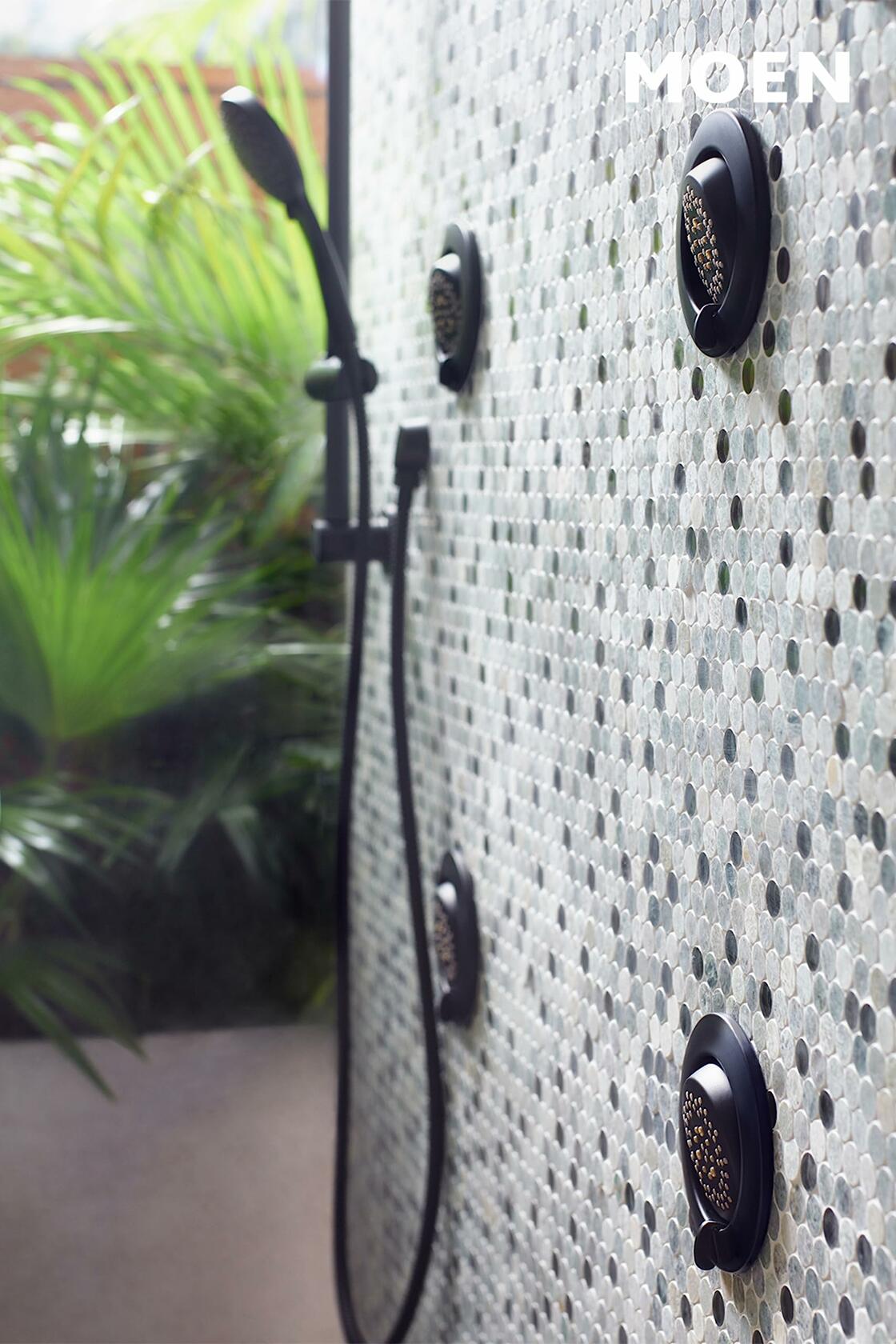 MOEN 3558EPBL 5-Spray Eco-Performance Wall Bar with Handheld Shower in Matte Black