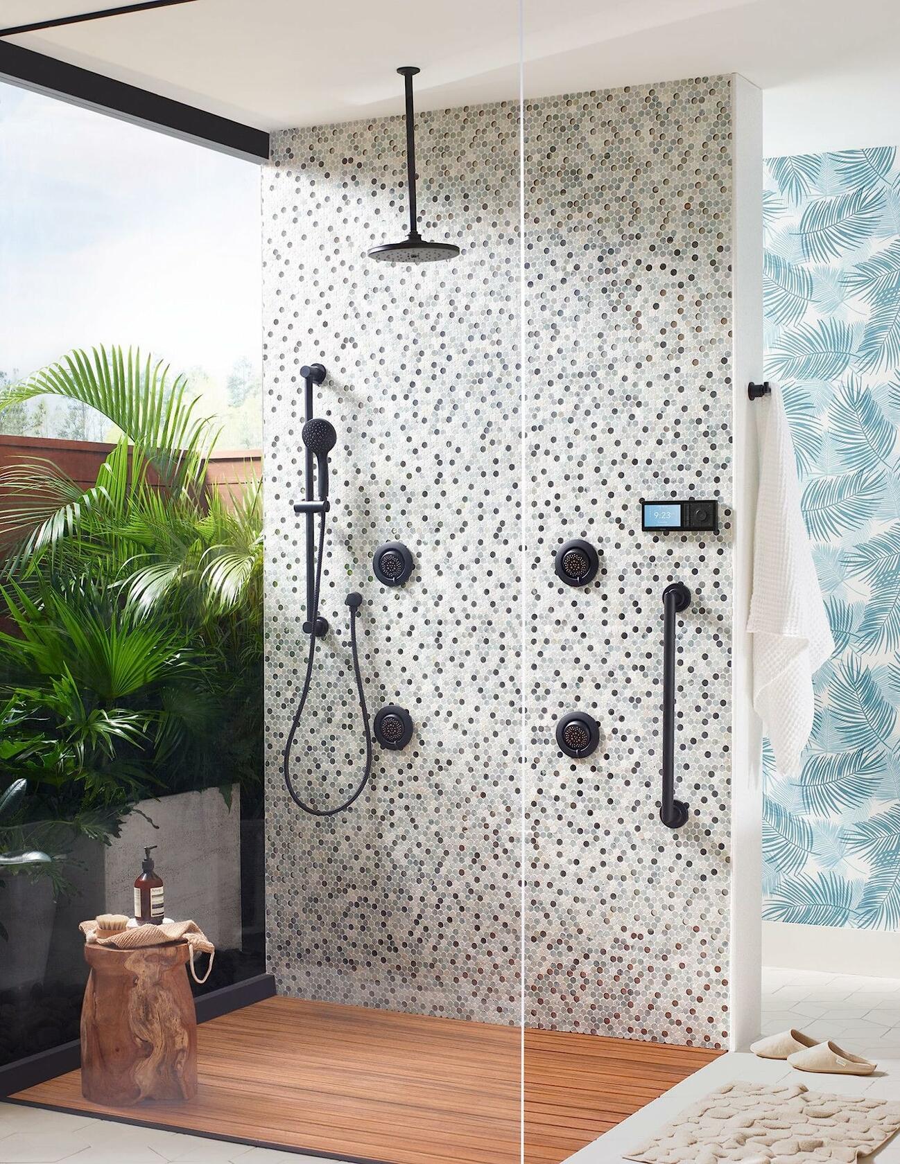 MOEN 3558EPBL 5-Spray Eco-Performance Wall Bar with Handheld Shower in Matte Black