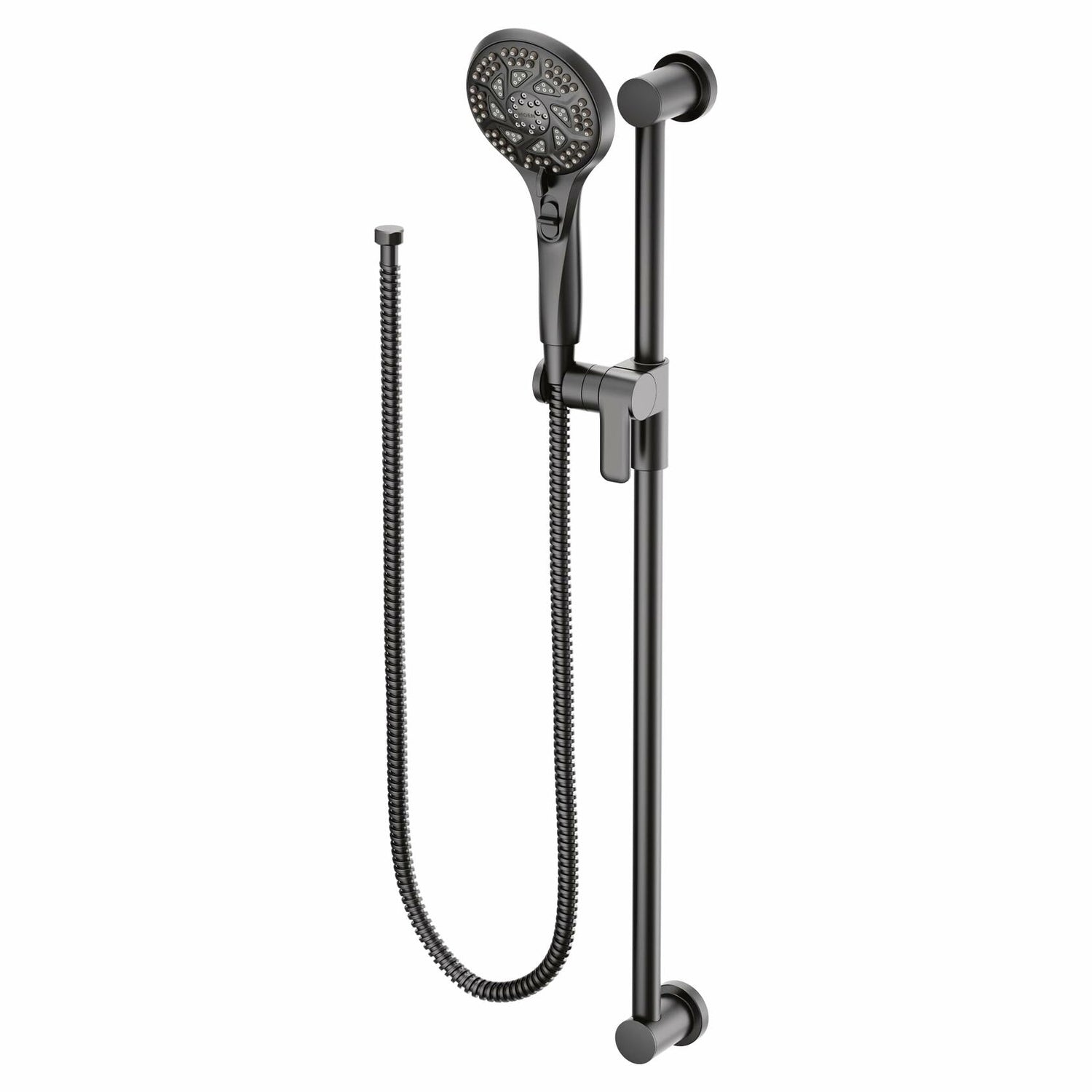 MOEN 3671EPBL 5-Function Massaging Handshower with Toggle Pause, Includes 30-Inch Slide Bar and 69-Inch Hose in Matte Black