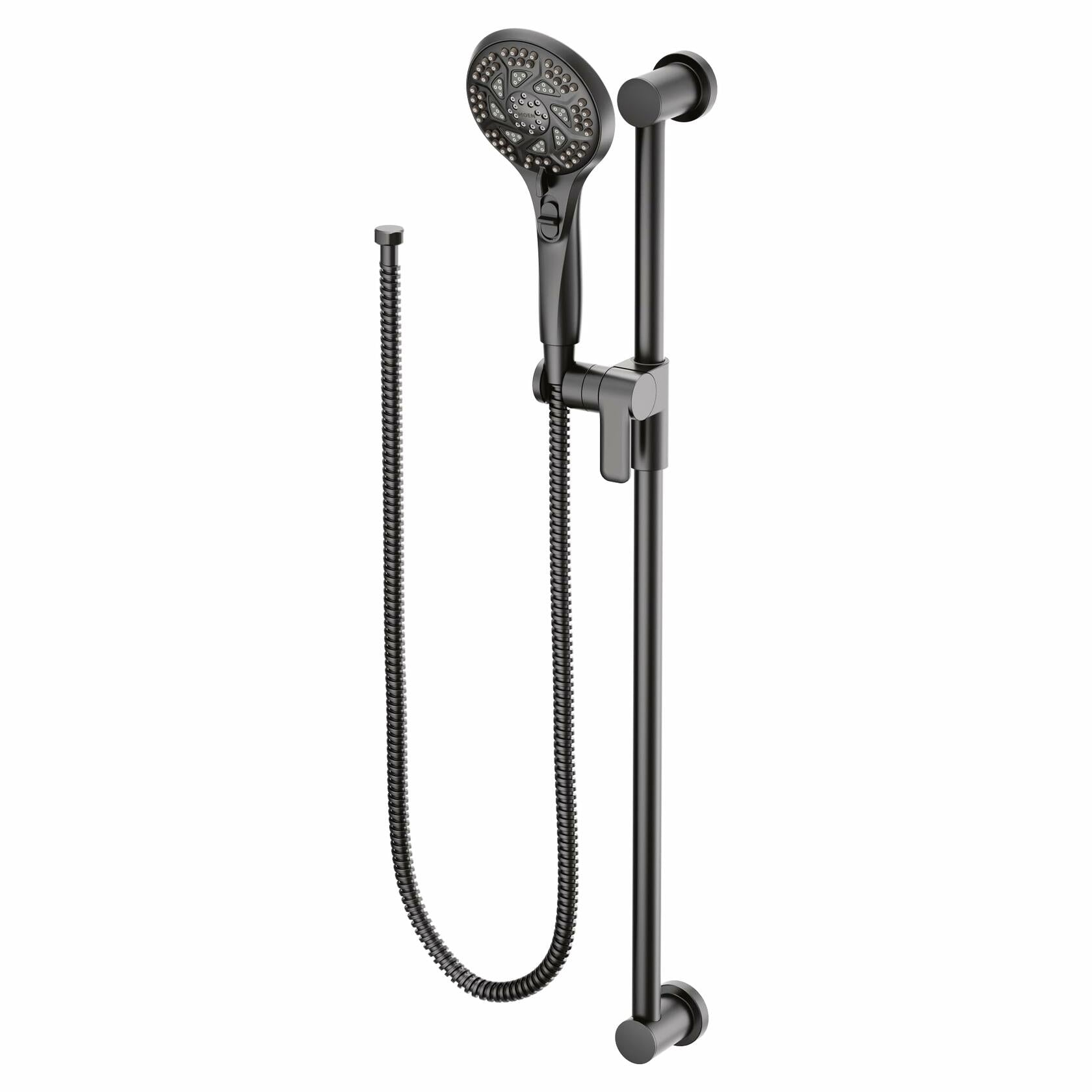 MOEN 3671EPBL 5-Function Massaging Handshower with Toggle Pause, Includes 30-Inch Slide Bar and 69-Inch Hose in Matte Black