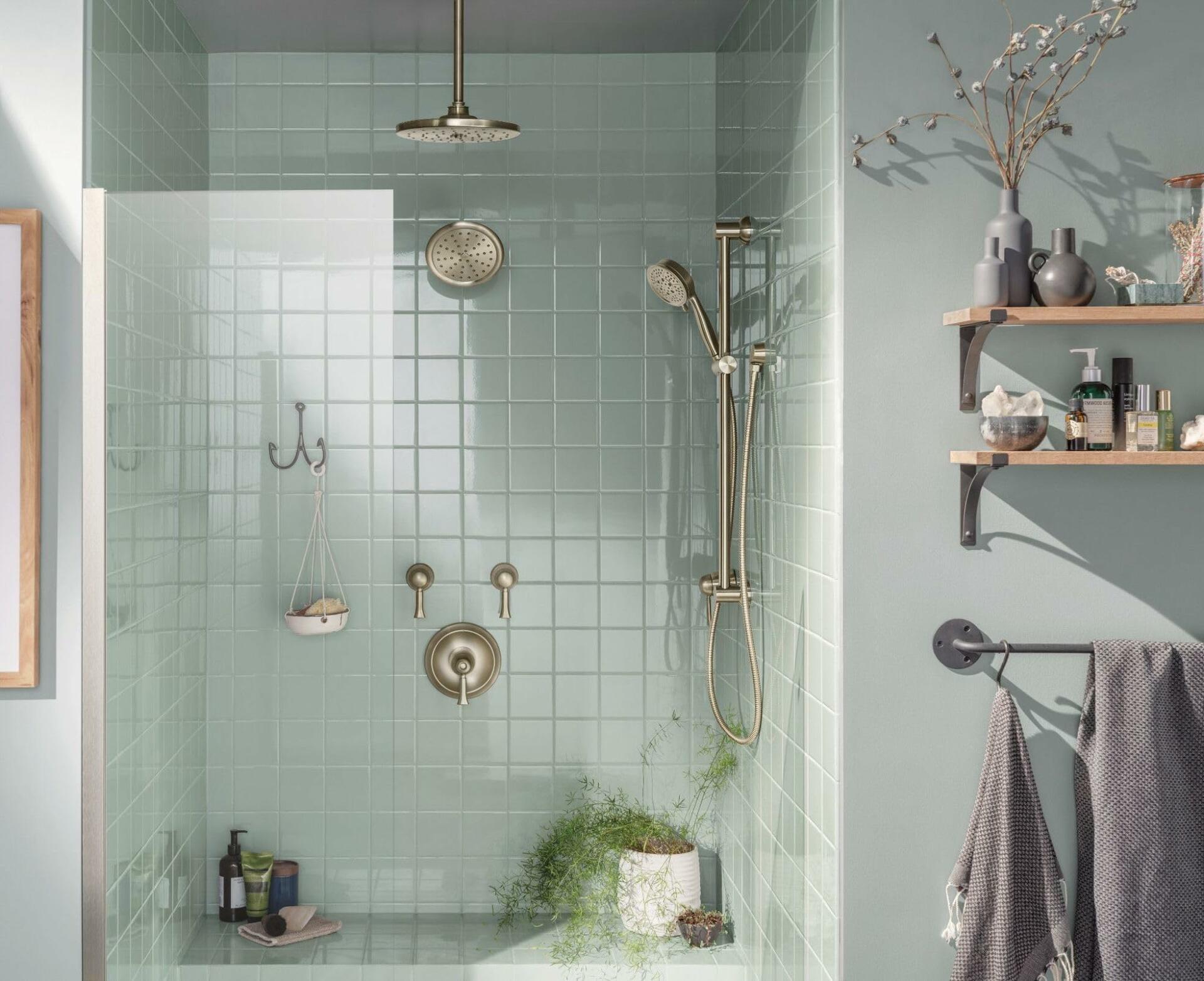 MOEN 3667EPBN 4-Spray Eco-Performance Handheld Hand Shower with Slide Bar in Brushed Nickel