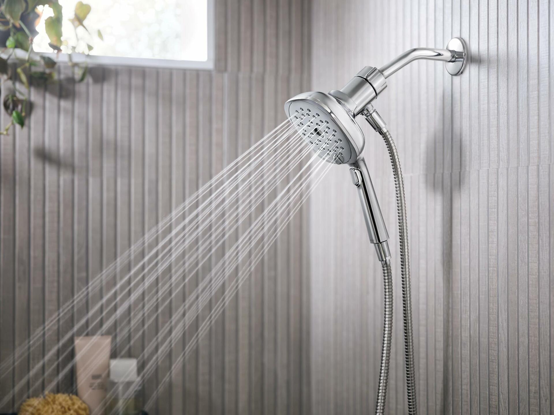 MOEN Verso 220H5EP Eco-Performance 5-inch Infiniti Dial Square Handheld Shower in Chrome