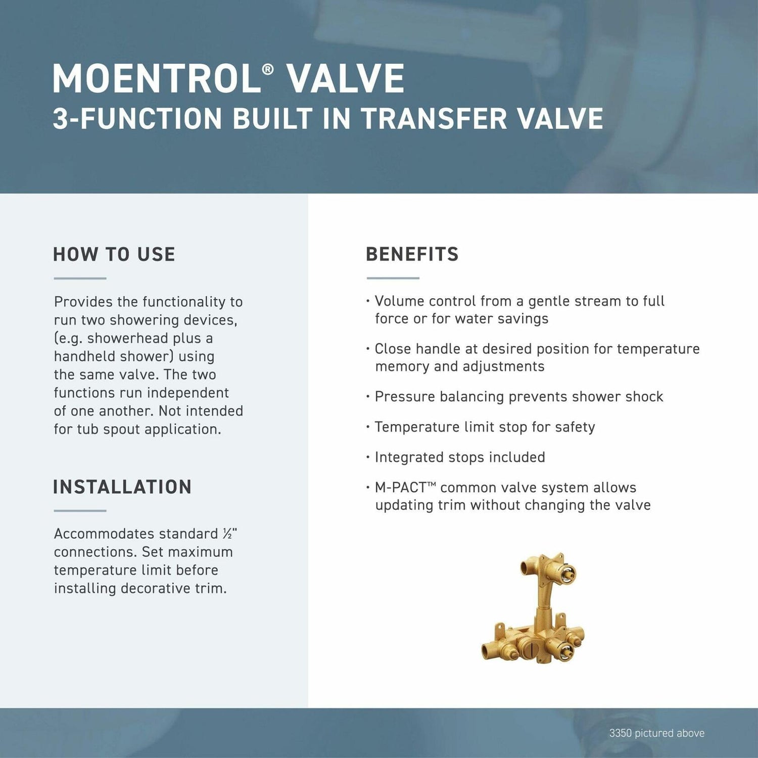 MOEN Rothbury TS4211ORB 3-Function Integrated Shower Diverter Valve Trim in Oil Rubbed Bronze (Valve Required)