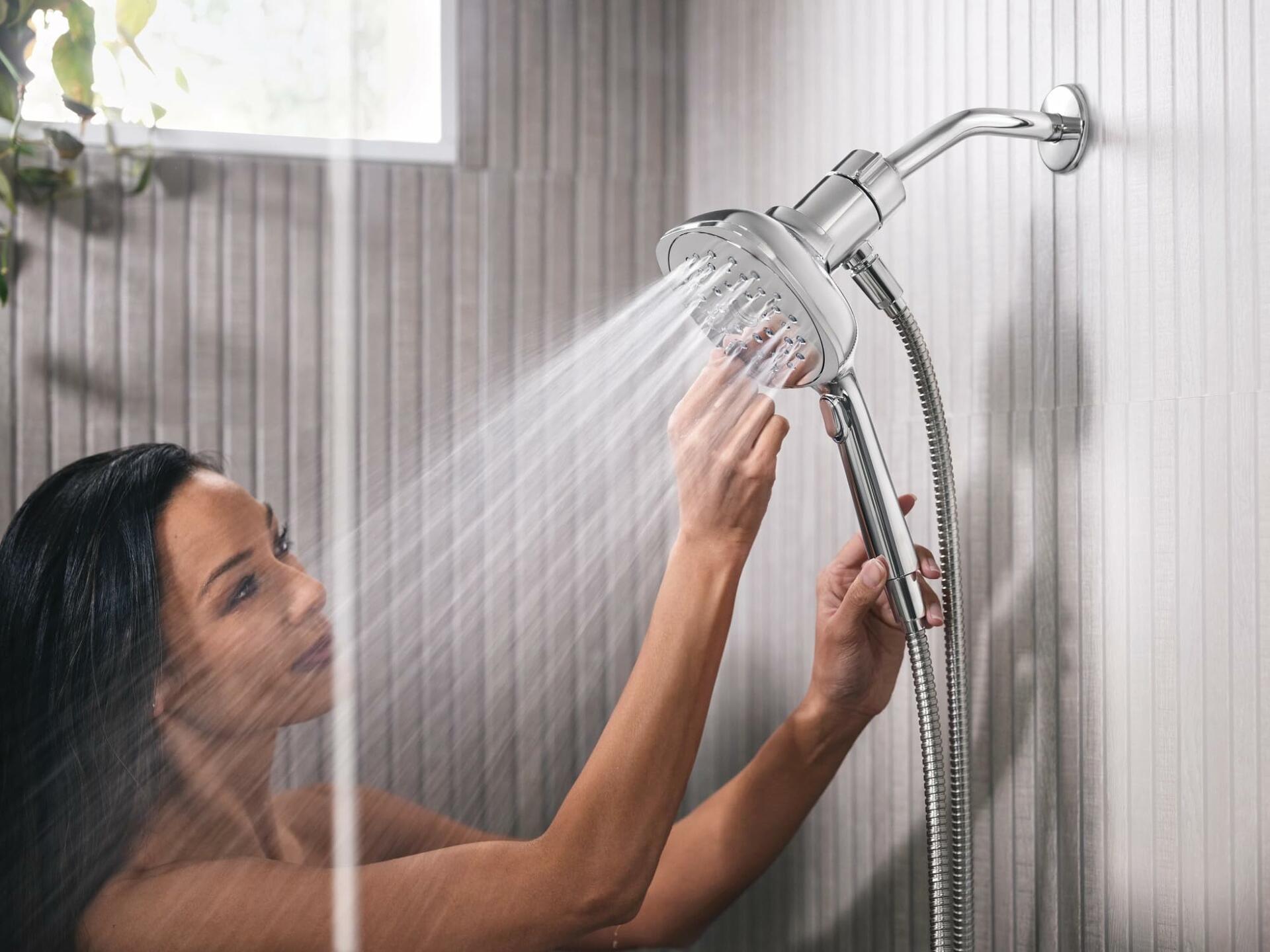 MOEN Verso 220H5EP Eco-Performance 5-inch Infiniti Dial Square Handheld Shower in Chrome
