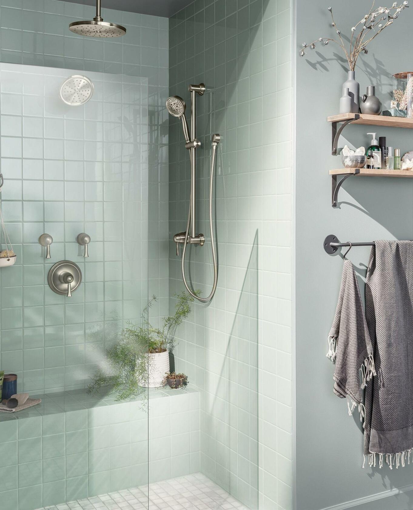 MOEN ExactTemp S6310BN 7-Inch Single Function Rain Shower Showerhead in Brushed Nickel