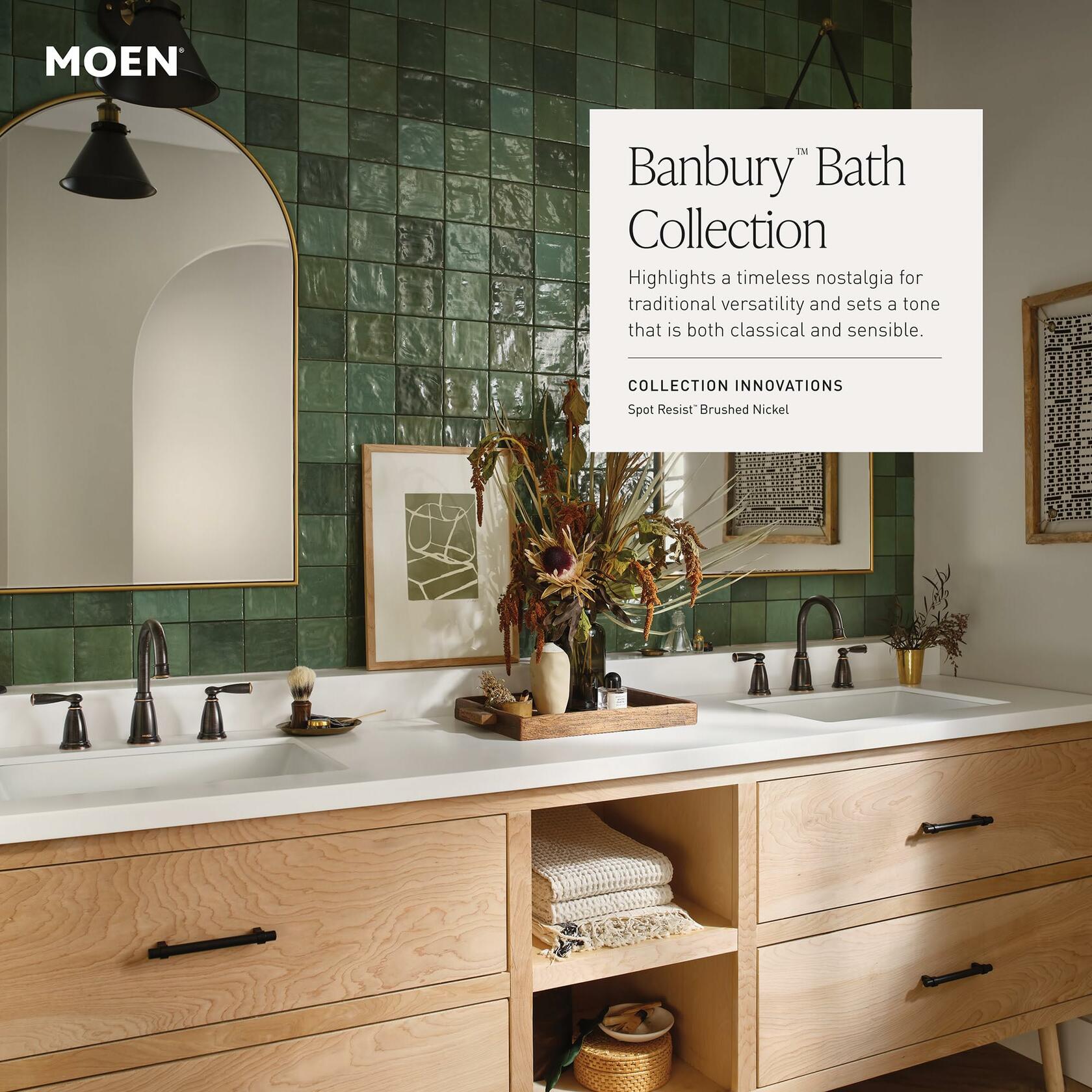 MOEN Banbury 82910BRB Single-Handle Tub and Shower Trim Kit Mediterranean Bronze (Valve Included)