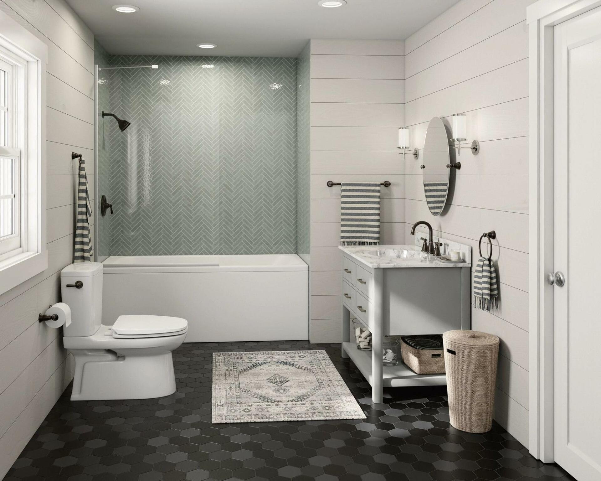 MOEN Banbury 82910BRB Single-Handle Tub and Shower Trim Kit Mediterranean Bronze (Valve Included)