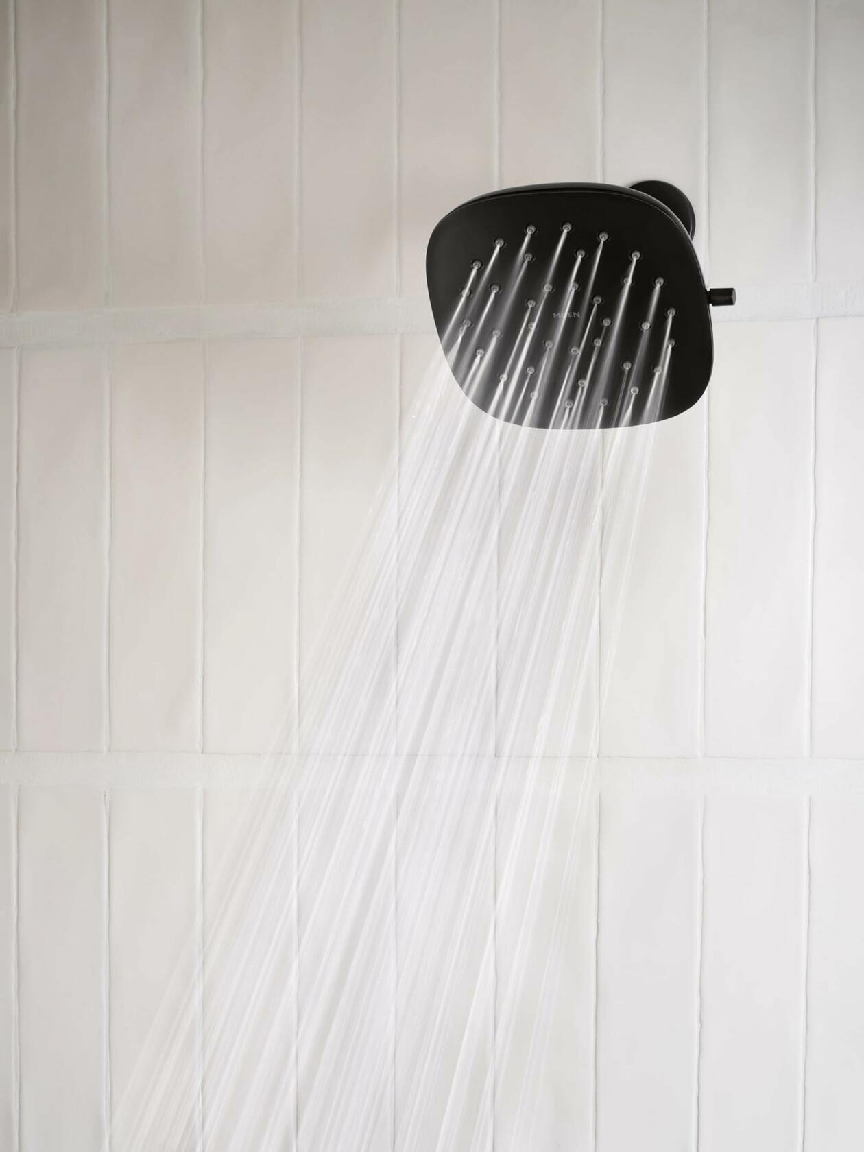 Moen Verso Infiniti Dial Square Rain Shower Head, 7-Inch Diameter Spray Head, Matte Black, 220R5BL