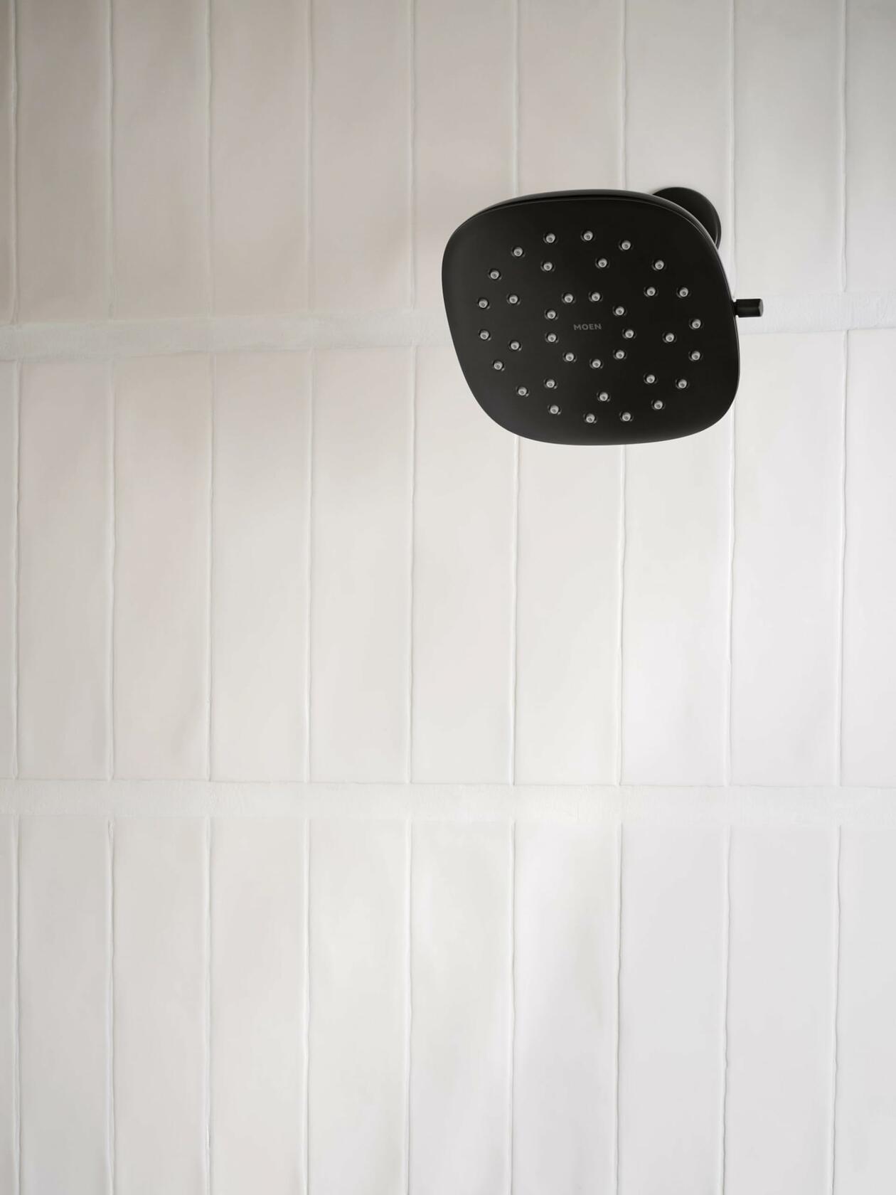 Moen Verso Infiniti Dial Square Rain Shower Head, 7-Inch Diameter Spray Head, Matte Black, 220R5BL