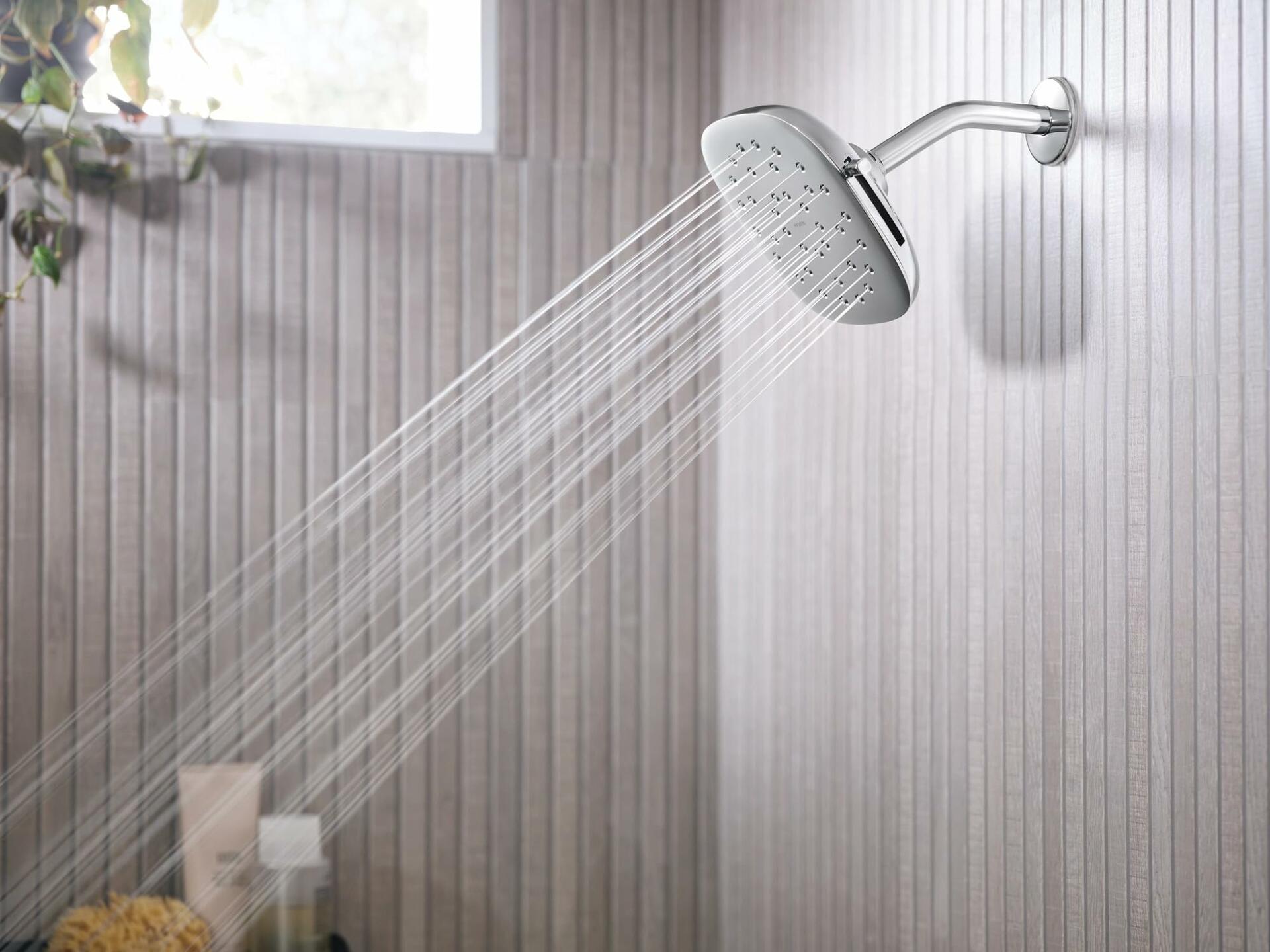Moen Verso Eco-Performance Infiniti Dial Square Rain Shower Head, 7-Inch Diameter Spray Head, Chrome, 220R5EP