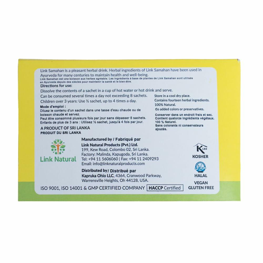 SAMAHAN Ayurvedic Herbal Tea Packets - Sri Lankan Ceylon Blend with 14 Natural Herbs Including Ginger, Black Pepper & More, Herbal Tea Bags for Wellness, Relaxation & Daily Comfort - 100 Count