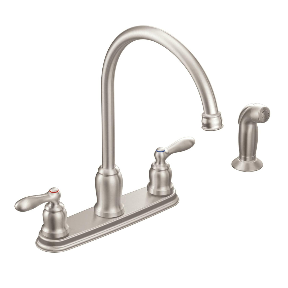 MOEN Caldwell CA87060SRS Single Handle Deck-mount Kitchen Faucet with Sprayer in Spot Resist Stainless