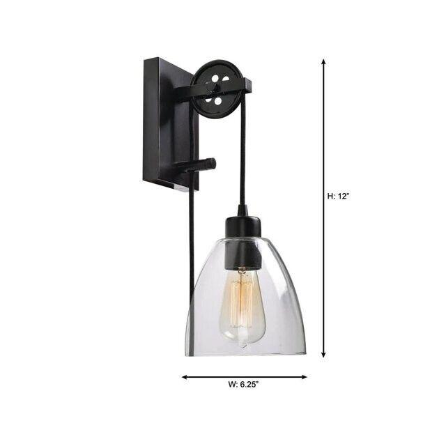 Home Decorators Collection Needham 1-Light Oil Rubbed Bronze Sconce with Bulb