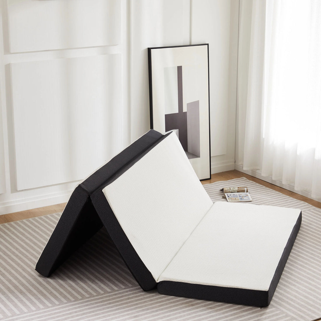 Three Fold Portable Floor Bed, CertiPUR-US Certified, Travel, Camping, Yoga