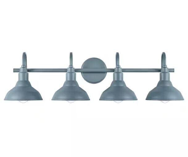 Hampton Bay Kelford 32 in. 4-Light Blue Vanity Bath Light - Like New