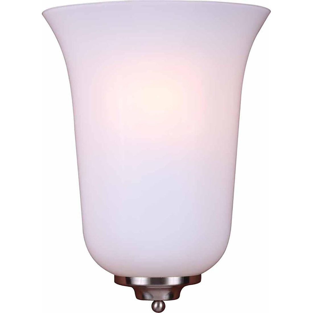 Volume Lighting V6701 Nickel Wall Sconce With 1-Light & White Glass - Like New