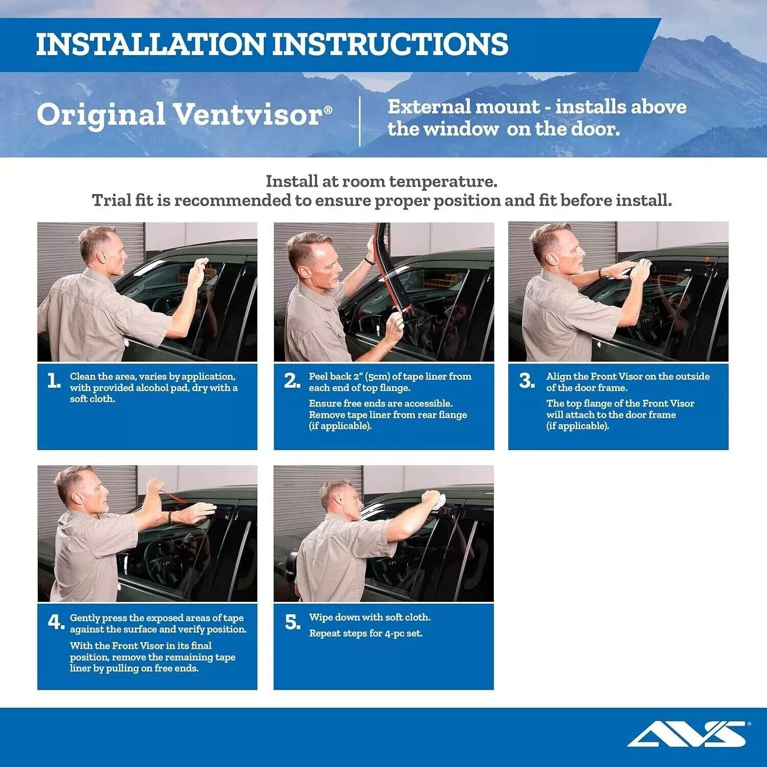 AVS Auto Ventshade: Ventvisor Side Window Deﬂector Smoke 4 Pieces – 94528