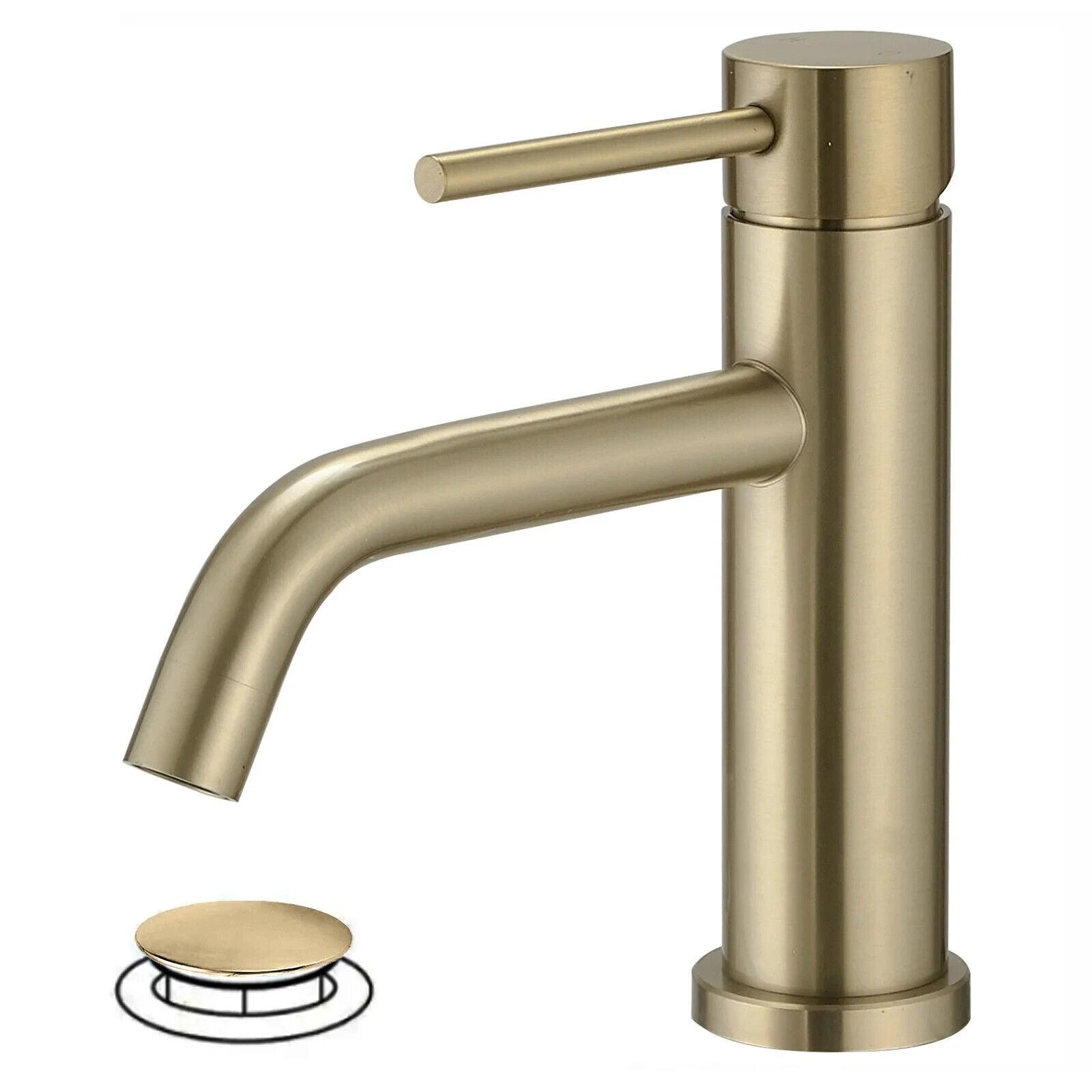 BWE Single-Handle Single Hole Low-Arc Bathroom Faucet with Drain Assembly