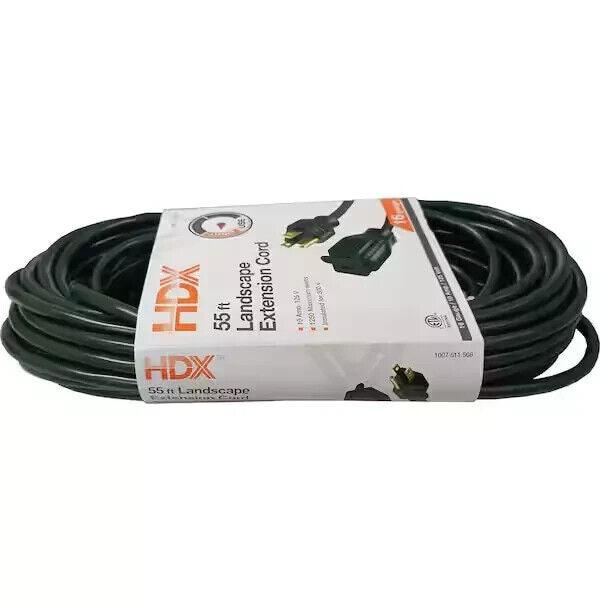 HDX 55 Ft. 16/3 Green Outdoor Extension Cord (1-Pack)