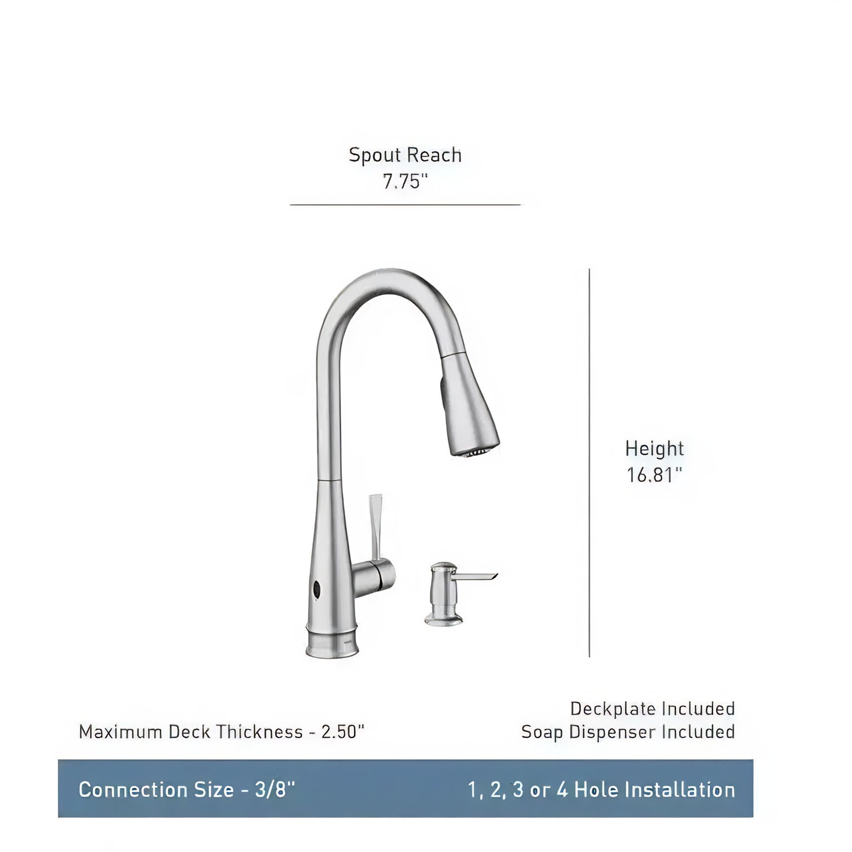 MOEN Birchfield 87205EWSRS Touchless Single-Handle Pull-Down Sprayer Kitchen Faucet in Spot Resist Stainless