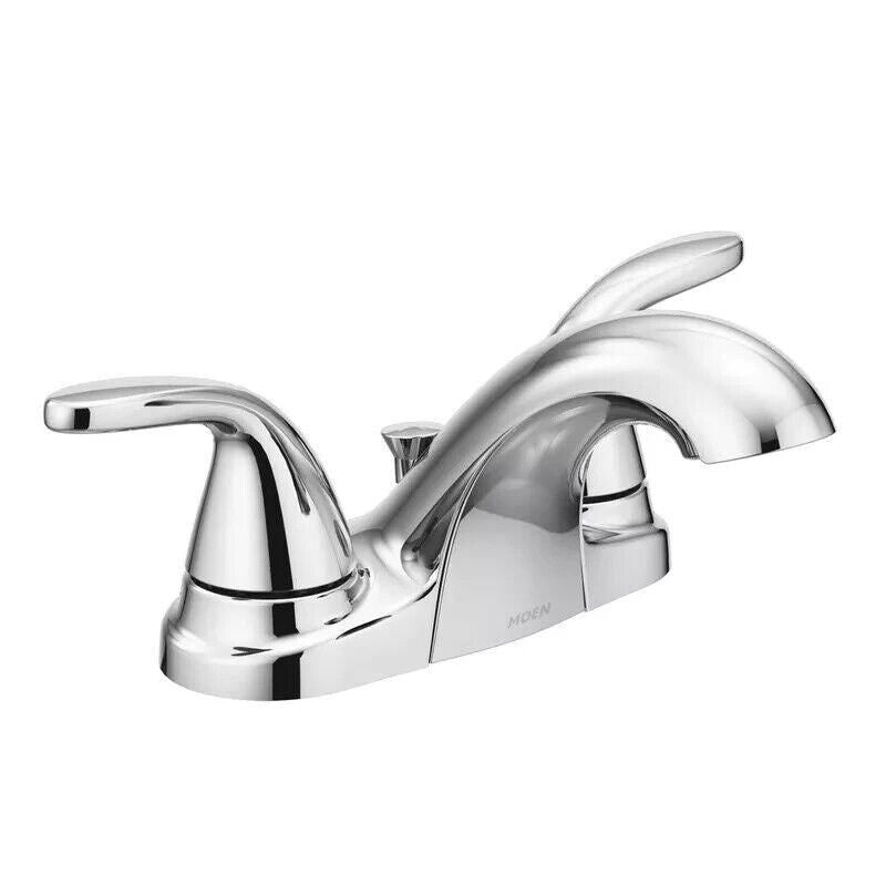 Moen Adler 84603 4 in. Centerset 2-Handle Low-Arc Bathroom Faucet in Chrome