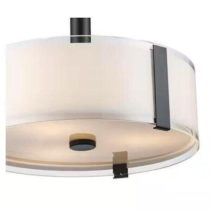 Hampton Bay Bourland 14 in. 3-Light Black Semi-Flush Mount - Like New