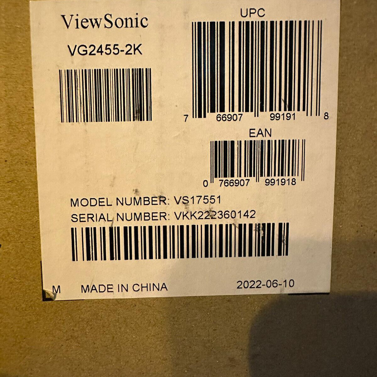 ViewSonic IPS Monitor VG2455-2K 24&quot; 1440p Ergonomic 40-Degree Tilt  with USB C - Like New