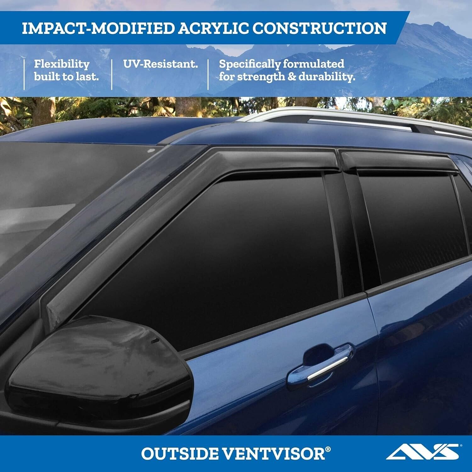 AVS 94536 Tape-On Window Shades Ventvisors For 14-18 GMC Sierra Chevy Silverado