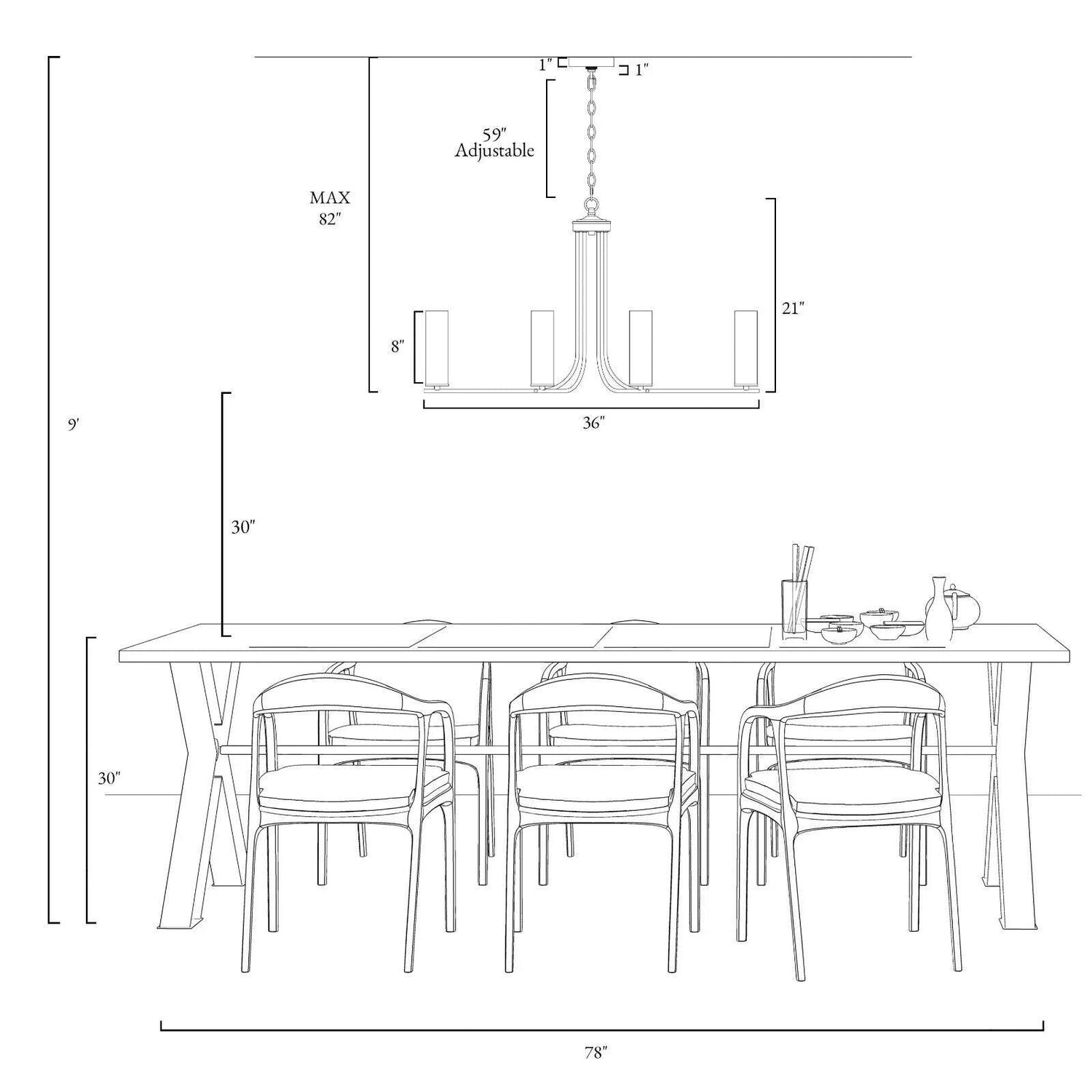 Velocitimus 6-Light Chandelier - Like New