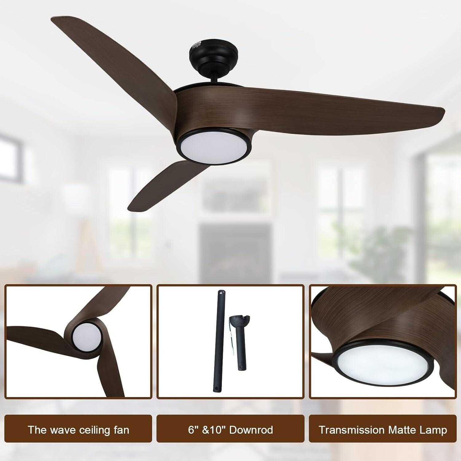 OFANTOP 52 Inch ETL Listed Indoor Outdoor Smart Ceiling Fans with Lights Remote - Like New