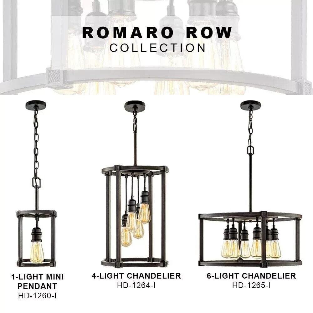 Home Decorators Romaro Row 1-Light Aged Bronze Mini Pendant Light