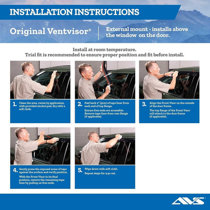 Auto Ventshade (AVS) Ventvisor Side Window Deﬂector - Smoke, 4 Pieces (94109)