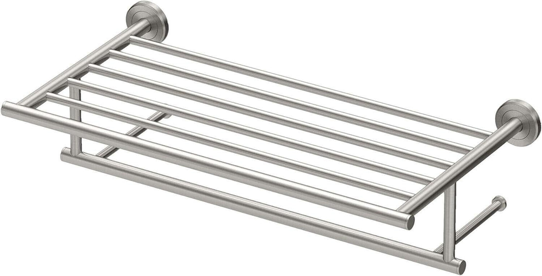 Gatco Latitude II 1-Bar Wall Mounted Towel Rack in Satin Nickel - Like New