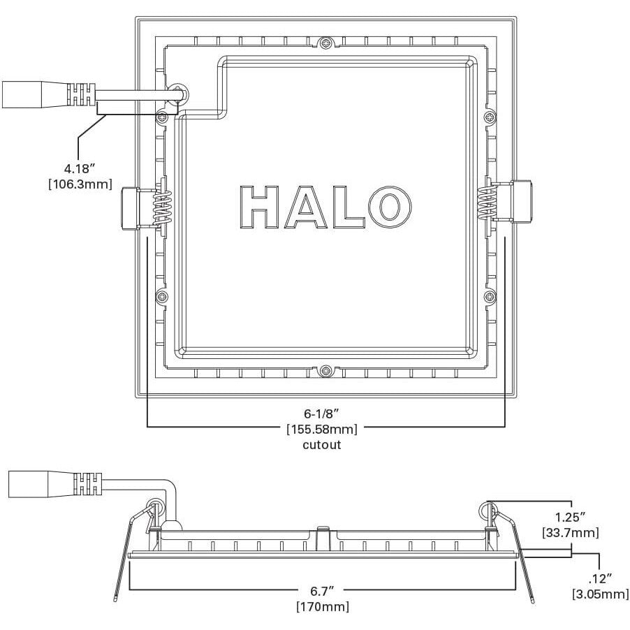 HALO HLB Series 4 in. Selectable White Square New Construction/Remodel Recessed