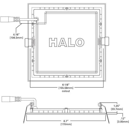 HALO HLB Series 4 in. Selectable White Square New Construction/Remodel Recessed