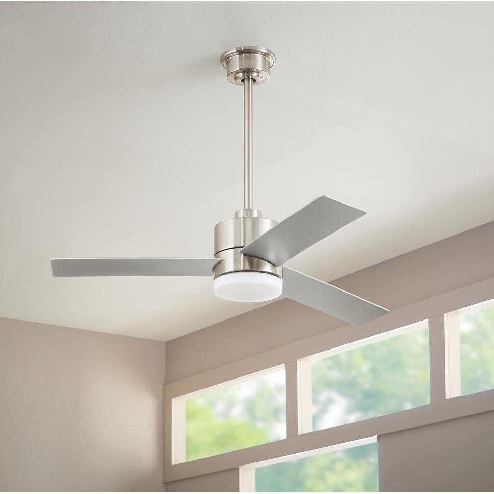 Hampton Bay Madison 52 in. Integrated LED Brushed Nickel Ceiling Fan with Remote - Like New