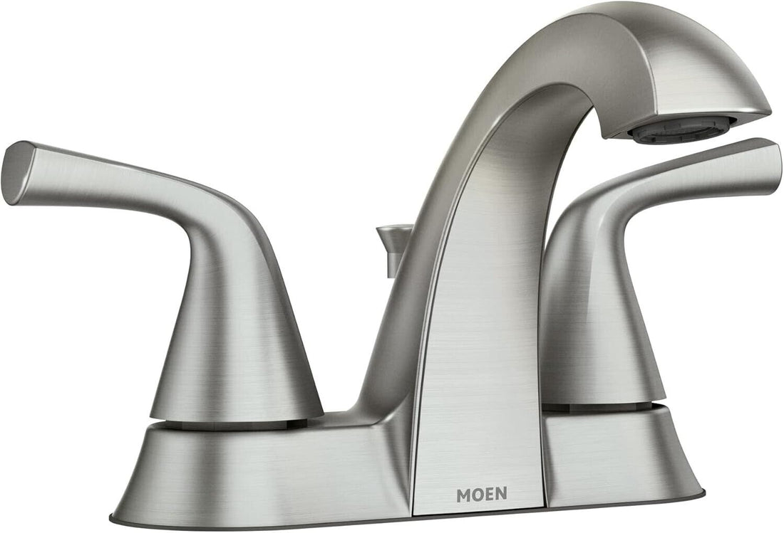MOEN Haber 84768SRN Centerset 2-Handle Bathroom Faucet in Spot Resist Brushed Nickel