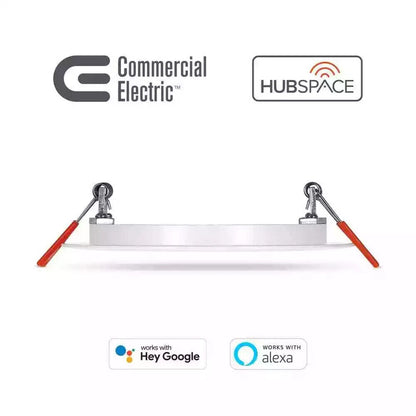 Commercial Electric 4 in. Smart Ultra Slim LED Recessed Light Kit Compatible - Like New