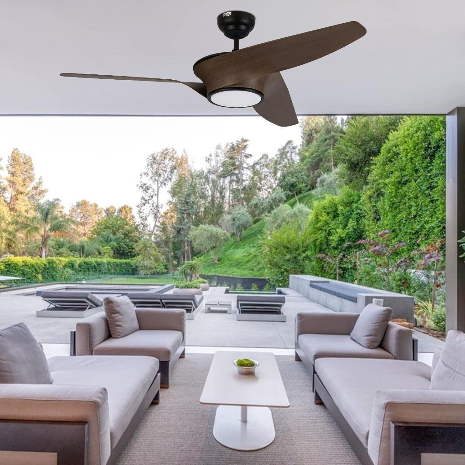 OFANTOP 52 Inch ETL Listed Indoor Outdoor Smart Ceiling Fans with Lights Remote - Like New